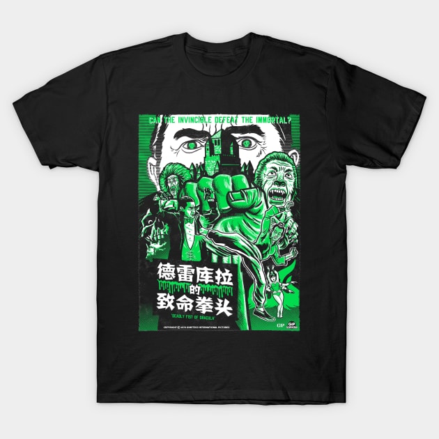 Deadly Fist of Dracula (green variant) T-Shirt by GiMETZCO!